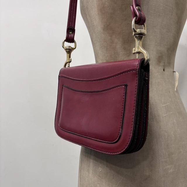 Red leather shoulder bag