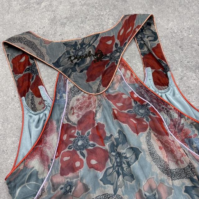 Sheer floral paisley diesel ruffle dress