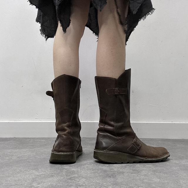 Brown leather fly london boots