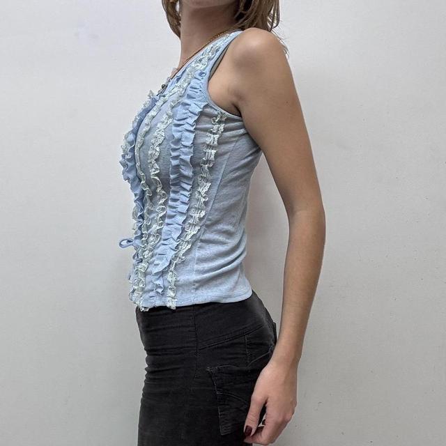 Ruffle lace coquette vest