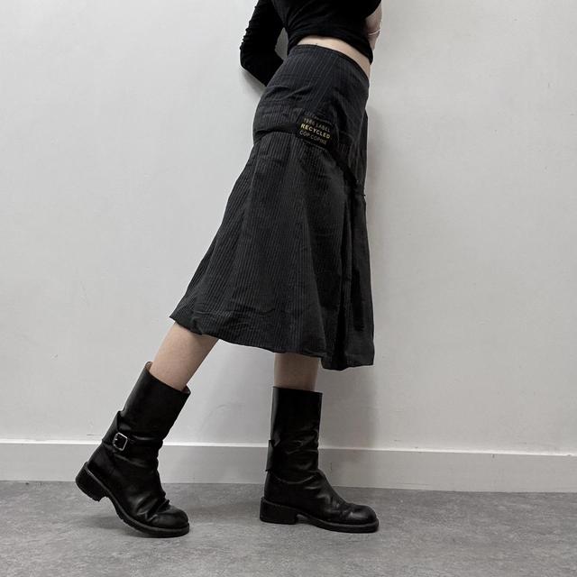 Cop Copine black pinstripe puffy midi