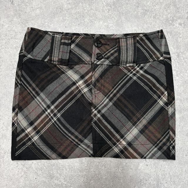 Tartan printed mini skirt