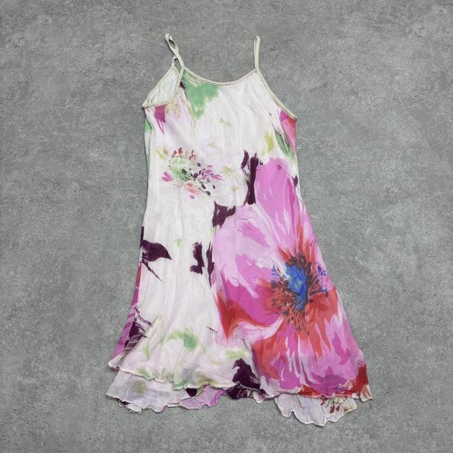 Watercolour bias mini dress