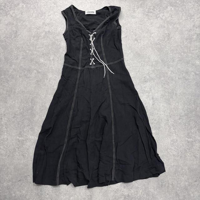 Black grunge corset maxi dress