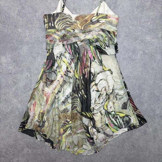 Abstract floral bias midi dress