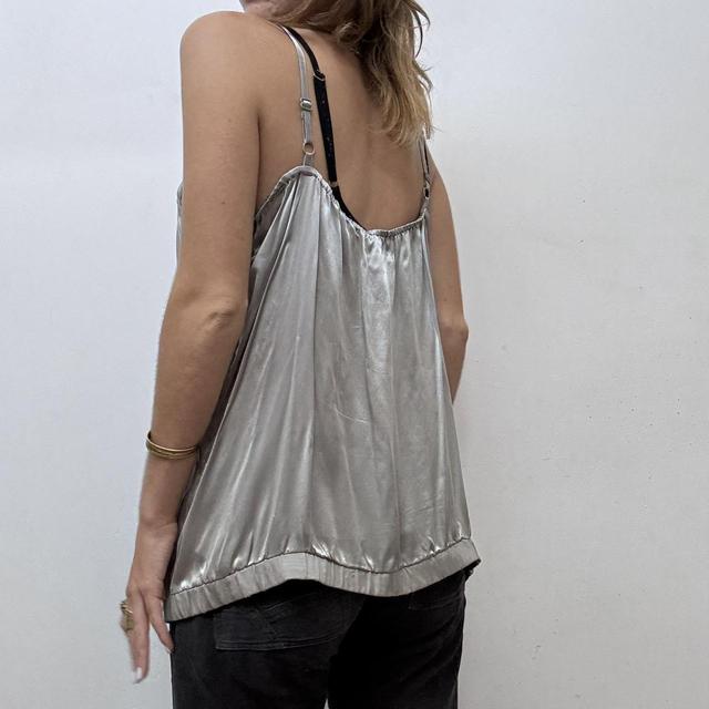 Grey silk puff cami vest