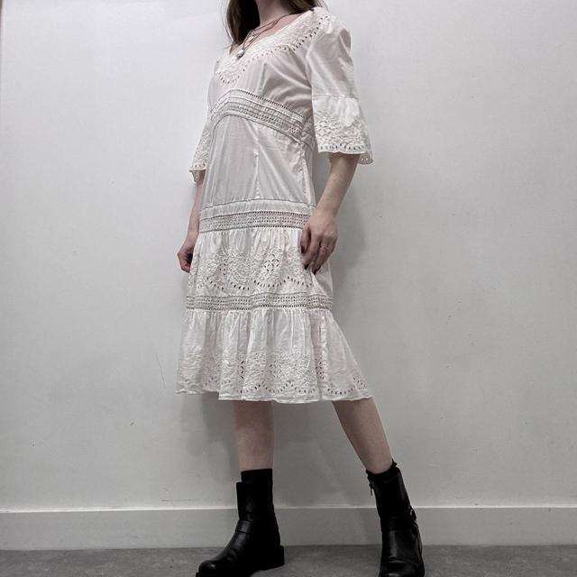 White cotton lace dress