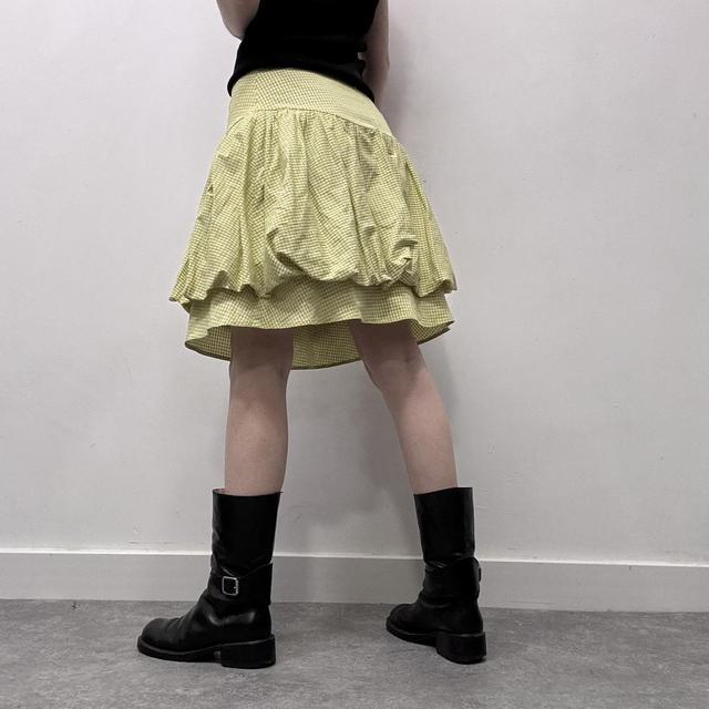 Puff gingham corset mini skirt