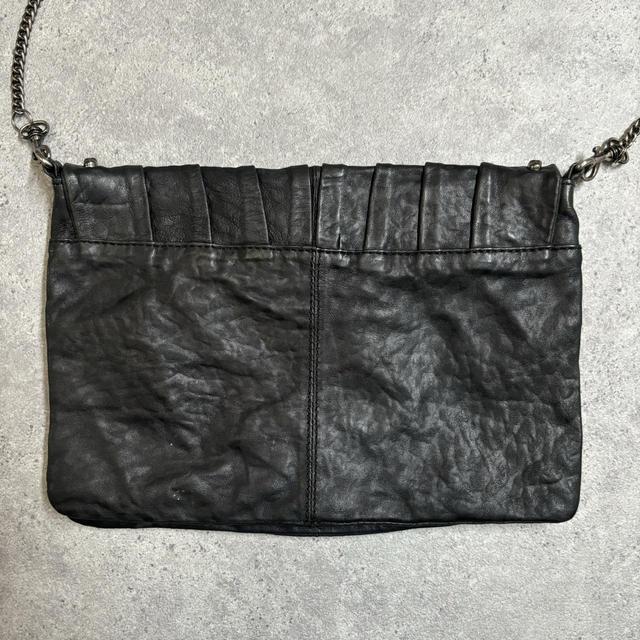 Black leather grunge skull bag