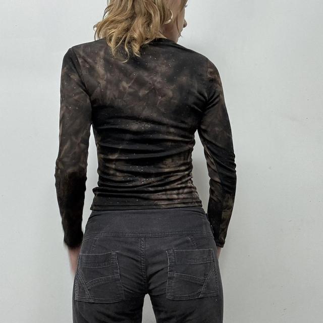 Distressed brown grunge long sleeve