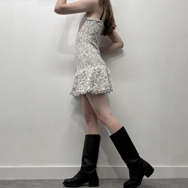 Cream lace coquette dress