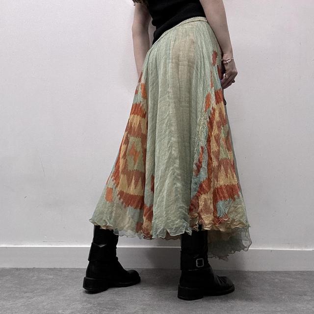Sheer crinkle silk floaty boho skirt
