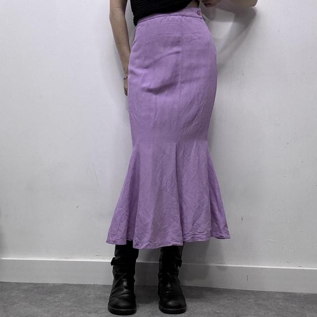 Fit and flare peplum maxi skirt