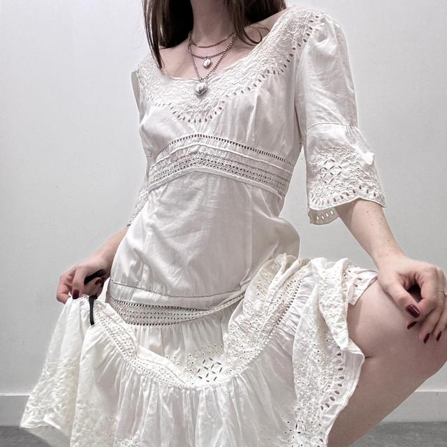 White cotton lace dress