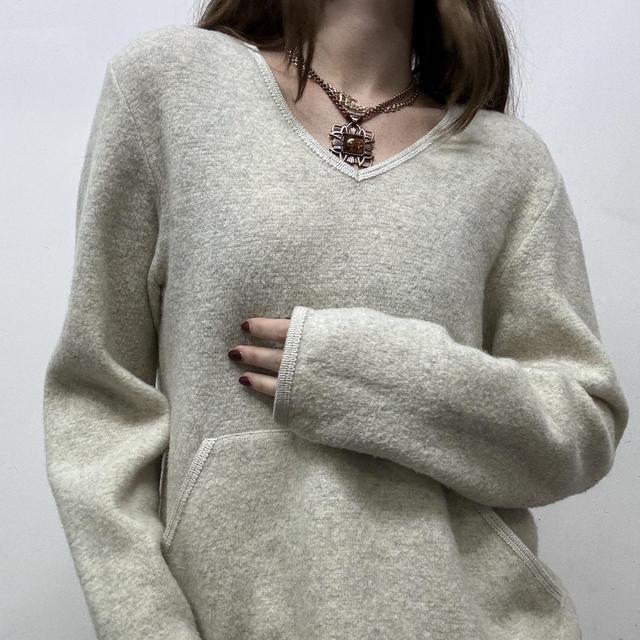 Cream knitted slouchy jumper
