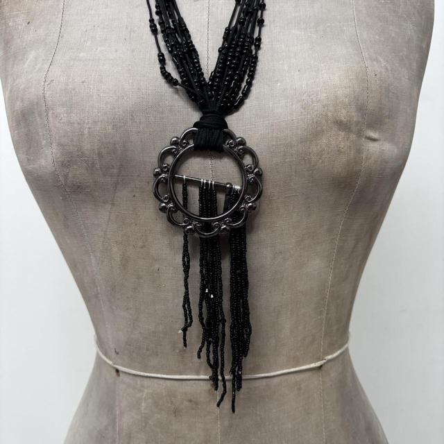 Black layered grunge necklace