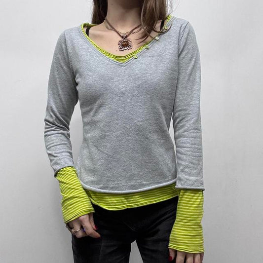Pinstripe layered flared jumper