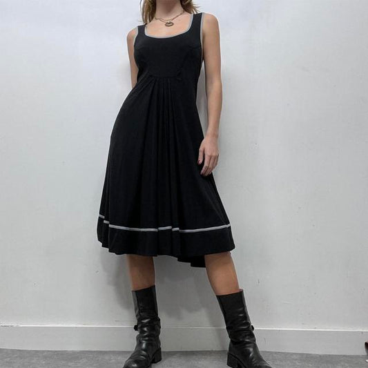 Black corset flare dress