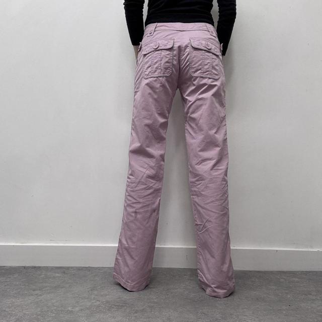 Pink wide leg cargo trouser pants