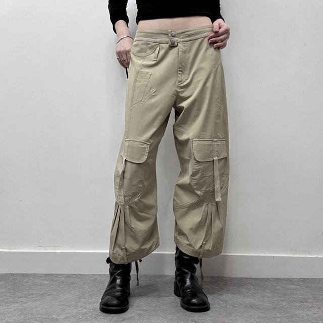 Tan puff balloon cargo pants