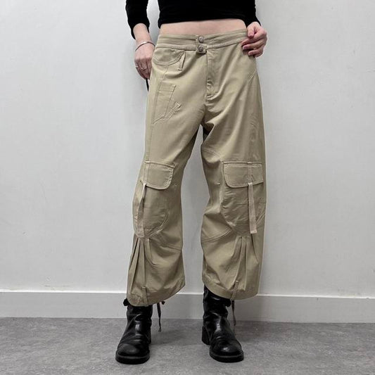 Tan puff balloon cargo pants