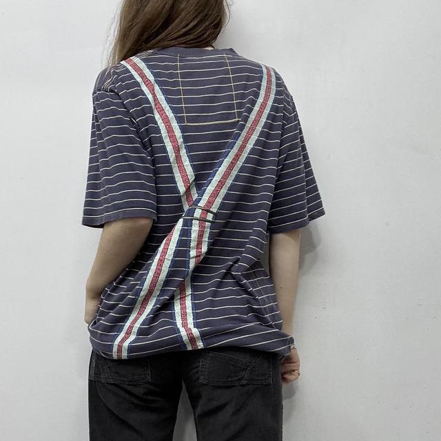 Oversized navy pinstripe tshirt