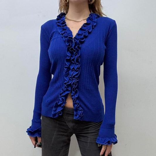Anne fontaine ruffle cardigan