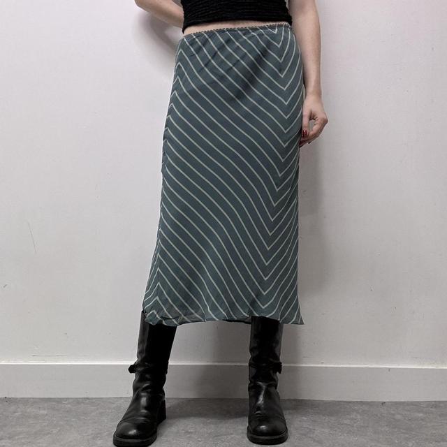 Pinstripe bias cut skirt