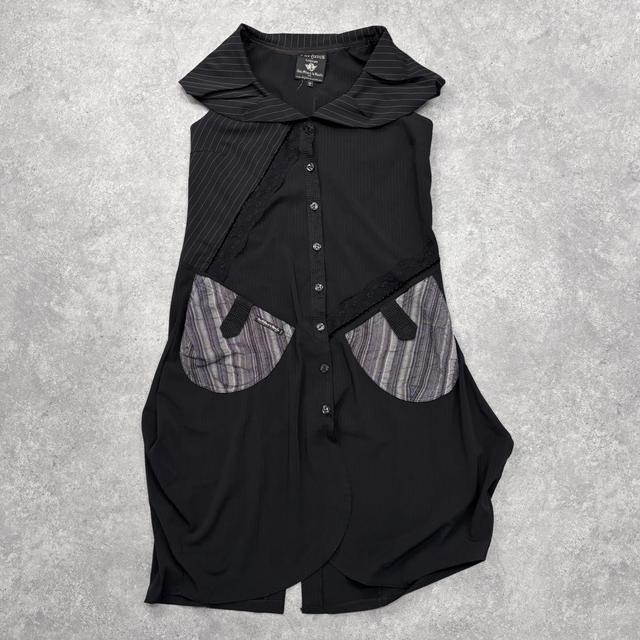 Pinstripe structured cargo dress