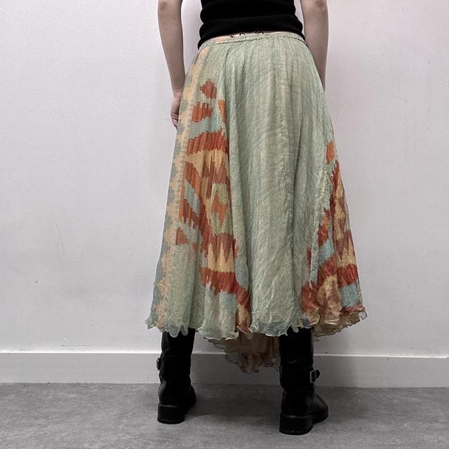Sheer crinkle silk floaty boho skirt