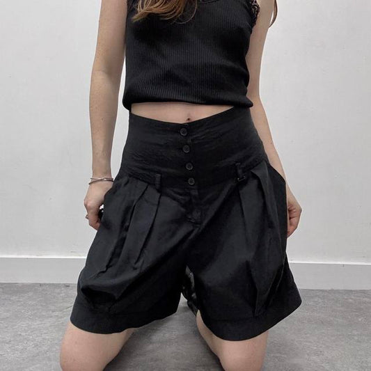 Cop Copine black pleated mini short