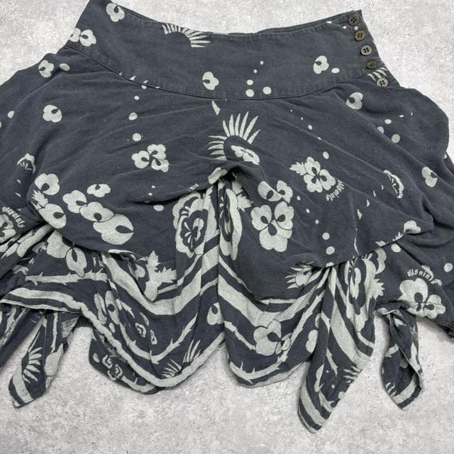 Puff ruched printed mini skirt