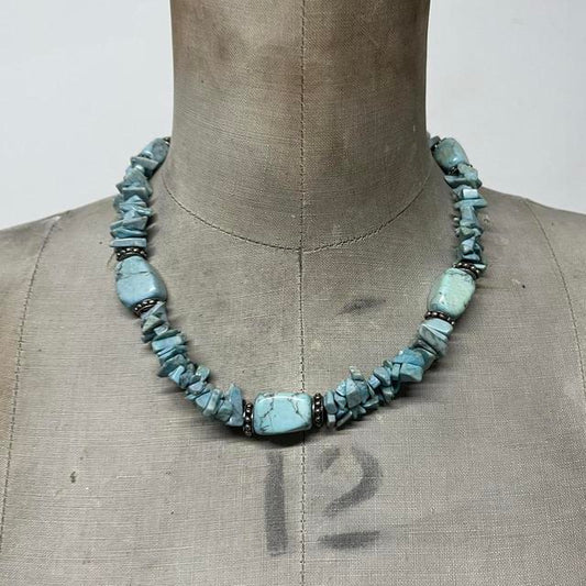 Chunky turquoise crystal necklace
