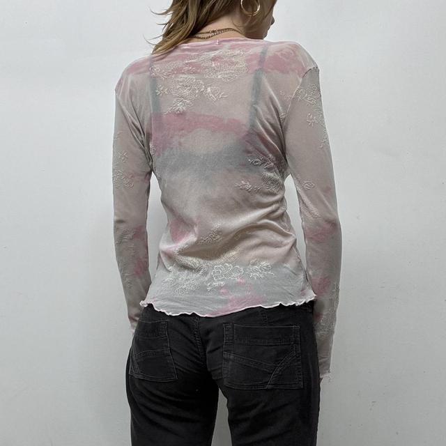 Sheer pastel mesh pink tshirt