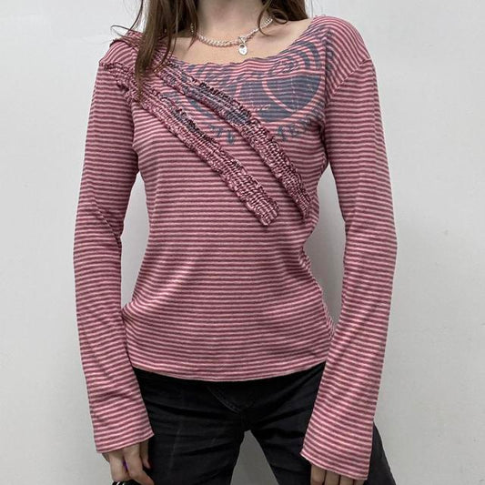 Pinstripe graphic pinstripe tshirt