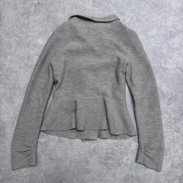 Asymmetric wool button jacket