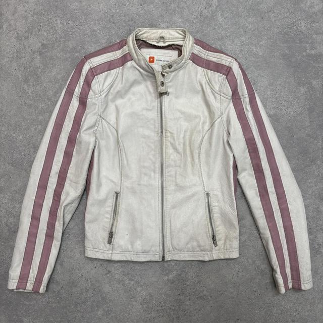 Leather vintage biker jacket