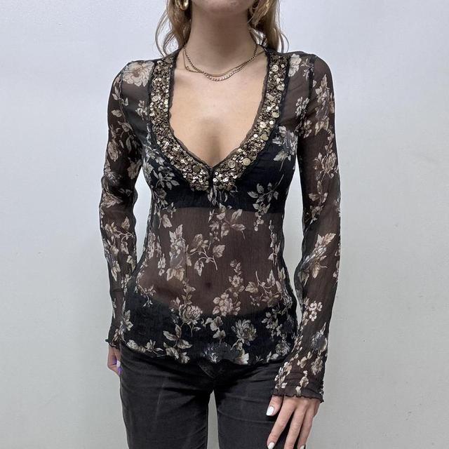 Sheer floral fairy blouse