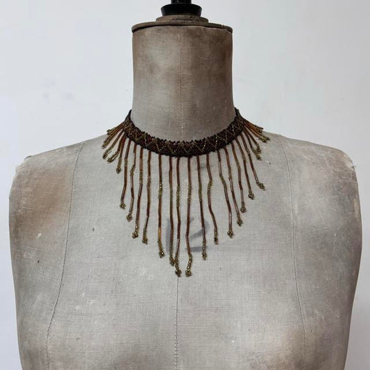 Drape beaded collar neclace