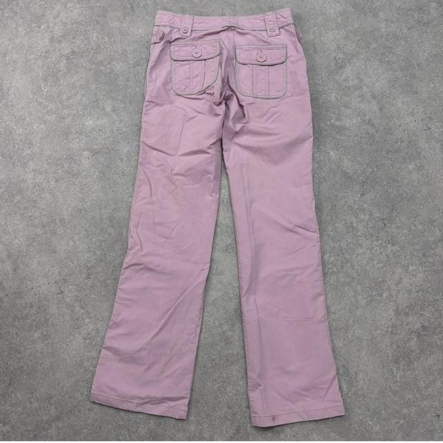 Pink wide leg cargo trouser pants