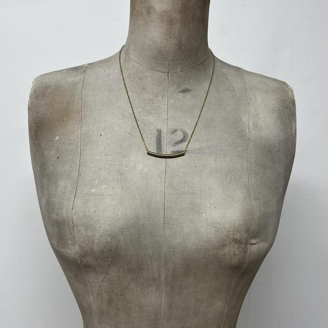 Brass minimalist bar necklace