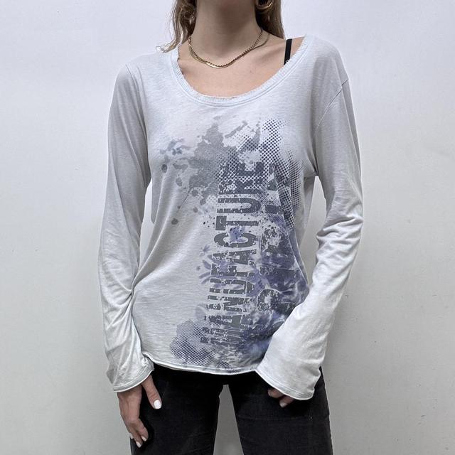 Distressed graphic grunge top