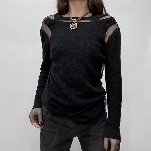 Diesel black mesh cut out jumper