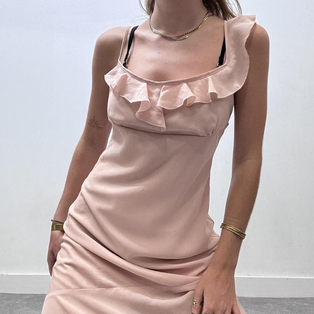 Pink drape waterfall dress