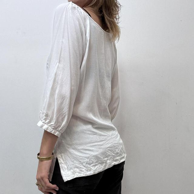 White lace boho floaty shirt