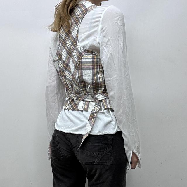 Fitted checked waistcoat vest