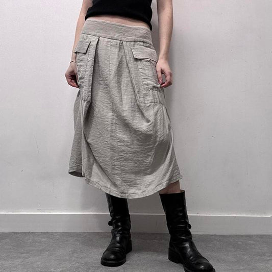 Grey cargo puff balloon skirt