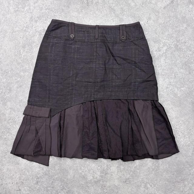 Pleated brown cargo layered skirt