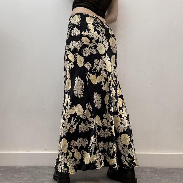 Maxi floral bias satin summer skirt