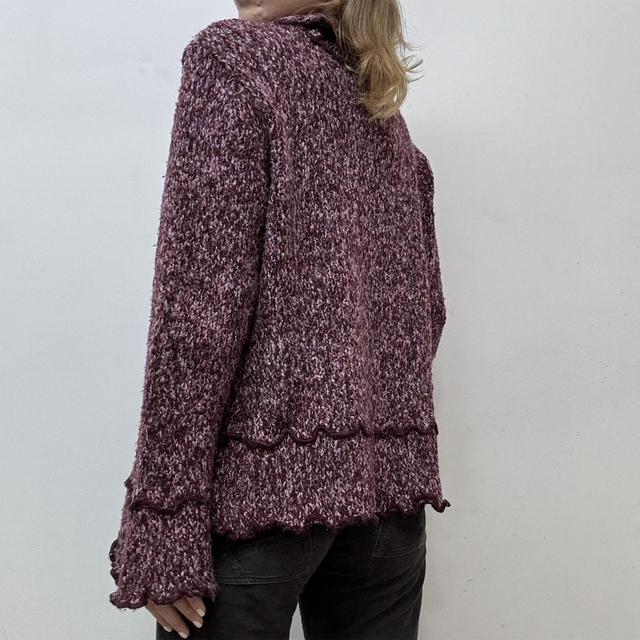 Knitted ruffle flare cardigan